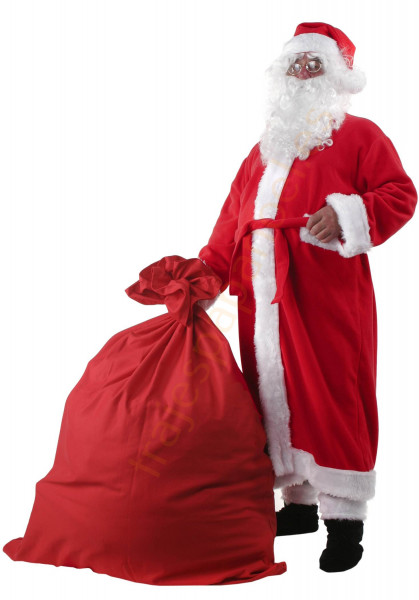 Traje de Papá Noel con abrigo de forro polar - completo de 9 elementos