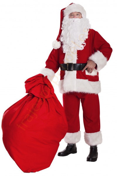 Traje de Papá Noel super deluxe de forro polar - completo de 11 elementos