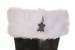Botas de Papá Noel de cuero natural (acabado en pelo blanco como la nieve)