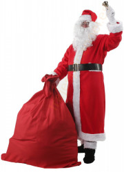 Traje de Papá Noel con abrigo de forro polar - conjunto completo de 12 elementos y 4 accesorios