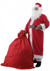 Traje de Papá Noel con abrigo de forro polar - completo de 10 elementos
