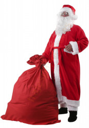 Traje de Papá Noel con abrigo de forro polar - completo de 9 elementos