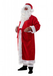 Traje de Papá Noel con abrigo de forro polar - completo de 6 elementos