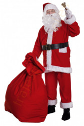 Disfraz de Papá Noel de forro polar - conjunto completo de 13 elementos y 4 accesorios