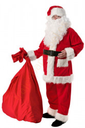 Disfraz deluxe de Papá Noel de forro polar - completo de 11 elementos