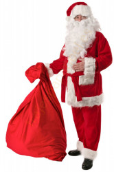 Disfraz deluxe de Papá Noel de forro polar - completo de 9 elementos