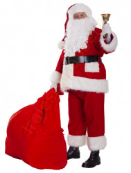 Traje de Papá Noel super deluxe de forro polar - conjunto completo de 13 elementos y 4 accesorios