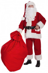 Traje de Papá Noel super deluxe de forro polar - completo de 11 elementos