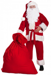 Traje de Papá Noel super deluxe de forro polar - completo de 9 elementos