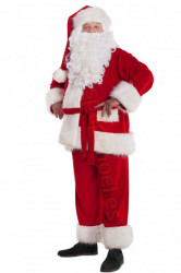 Traje de Papá Noel super deluxe de forro polar - completo de 6 elementos